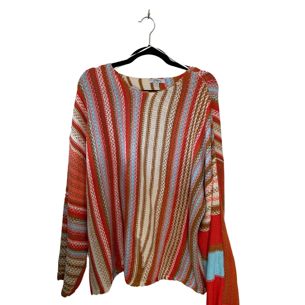 Piper and Scoot | Willis Woven Sweater | Orange multicolored